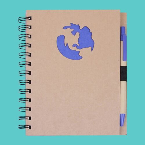 Globe Die Cut Spiral Notebook & Pen 5.875" X 7" Thumbnail