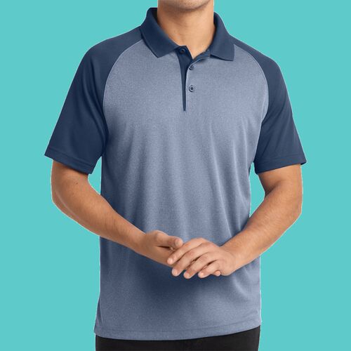 PosiCharge ® RacerMesh ® Raglan Heather Block Polo Thumbnail