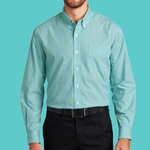 Long Sleeve Gingham Easy Care Shirt Thumbnail