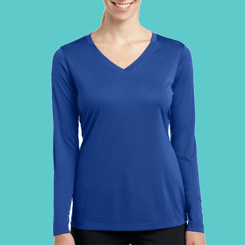 Ladies Long Sleeve PosiCharge ® Competitor™ V Neck Tee Thumbnail