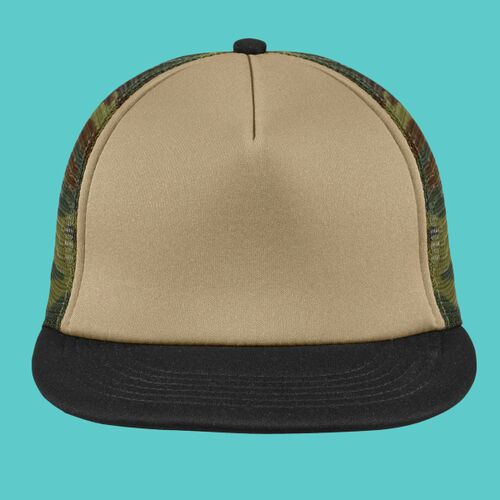 Flat Bill Snapback Trucker Cap Thumbnail